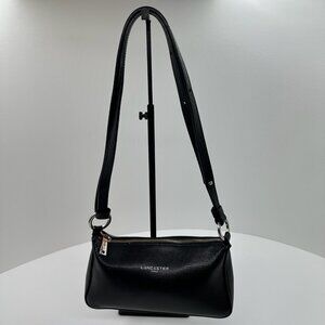 Lancaster Paris Baguette Bag Women Small Adjustable Strap Textured Leather Black